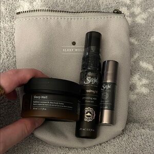 Saje Sleep Well Collection with Cream Pouch